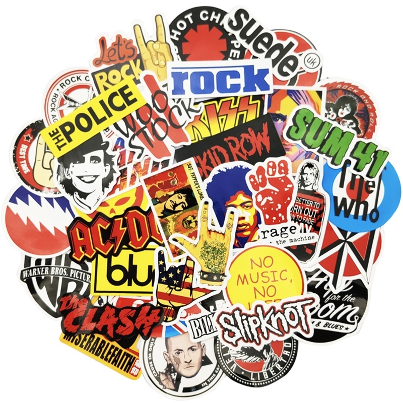 52PCS Rock and Roll Music Band Assorted Sticker Waterproof Vinyl Decal For Skateboard Guitar Laptop Motorcycle Car DIY
52PCS Rock and Roll Music Band Assorted Sticker Waterproof Vinyl Decal For Skateboard Guitar Laptop Motorcycle Car DIY