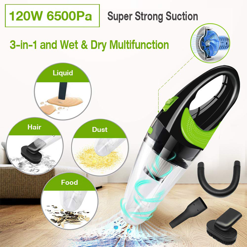 Portable Wireless Car Vacuum Cleaner USB Charging Handheld Wet Dry Dual Use For Auto Home Office