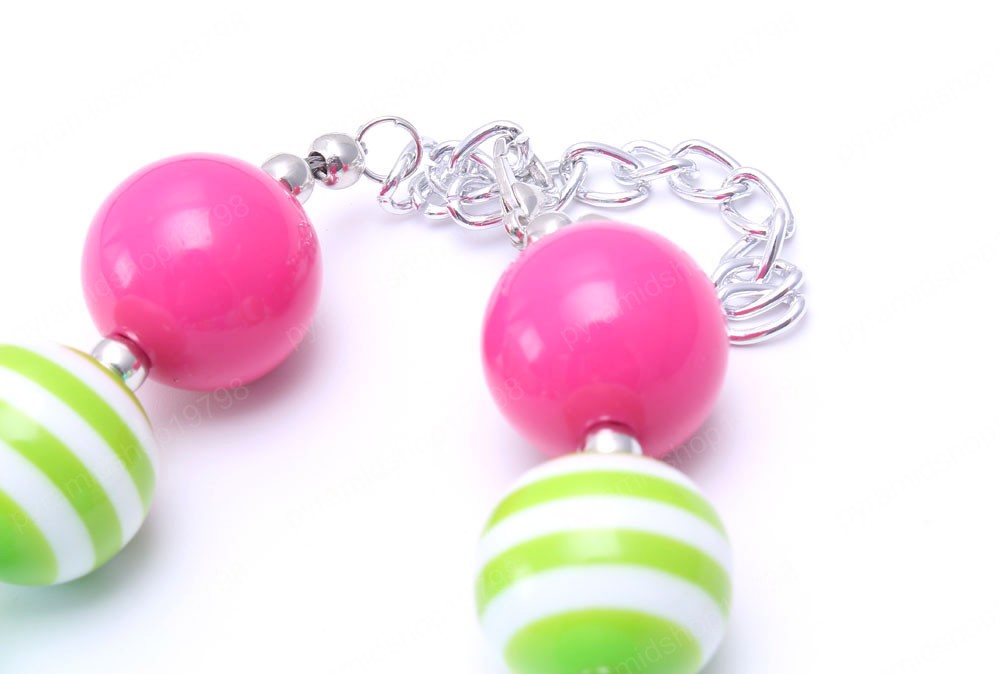 Cute Girls Child Chunky Beads Necklace Bracelets Set Colorful Bubblegum Chunky Jewelry Set For Baby Kids Gifts