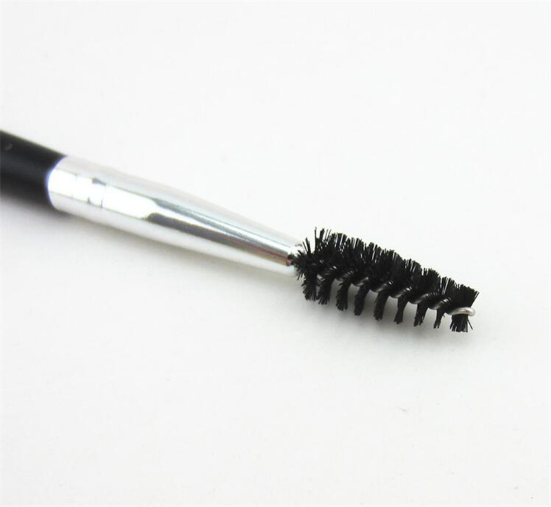 New Health 2in1 Bevel Eyebrow Brush Makeup Double-headed Inclined Eyebrow Brush Eyelashes Curler Volume Tool pincel maquiagem professional KD1