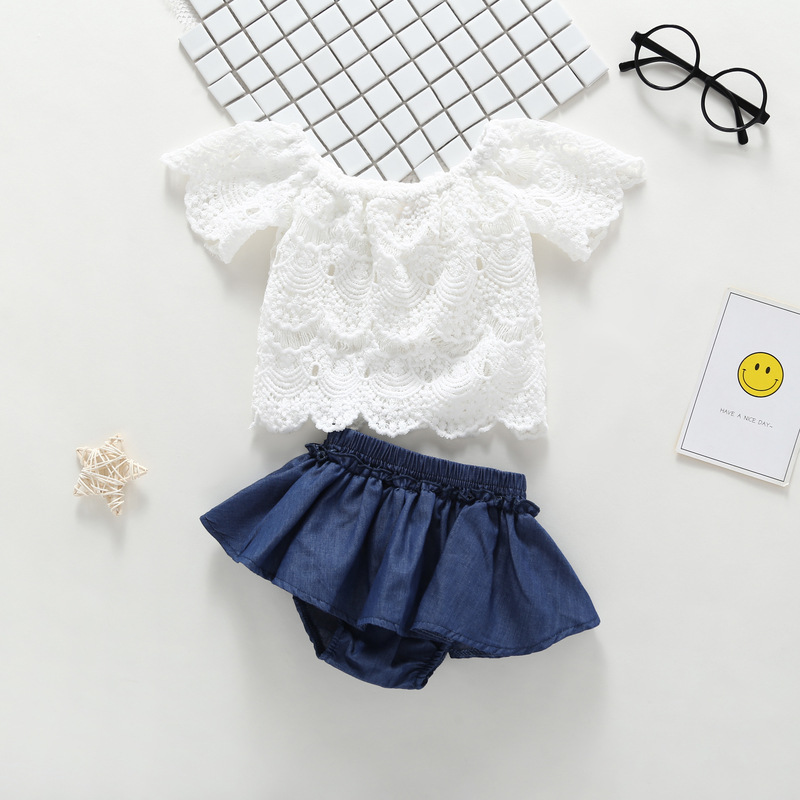 Children's clothes suit summer new Baby girl's lace short-sleeved top + shorts 2 pieces set fashion Pretty kids suit 0-4 years, 2pcs set
Children's clothes suit summer new Baby girl's lace short-sleeved top + shorts 2 pieces set fashion Pretty kids suit 0-4 years, 2pcs set