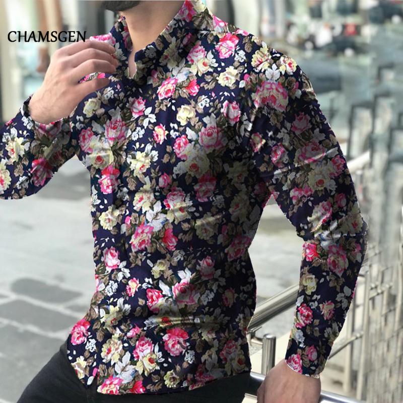 CHAMSGEN Fashion Autumn Shirts For Men Floral Printed Long Sleeve Shirt Casual Shirts Men Dress Camisa Lapel Chemise Homme F519, Black
CHAMSGEN Fashion Autumn Shirts For Men Floral Printed Long Sleeve Shirt Casual Shirts Men Dress Camisa Lapel Chemise Homme F519, Black