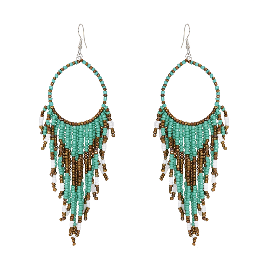 8 Colors Bohemian with Colorful Beaded Drop Dangle Earrings Long Tassel Hoop Earrings for Women Jewelry Gift
8 Colors Bohemian with Colorful Beaded Drop Dangle Earrings Long Tassel Hoop Earrings for Women Jewelry Gift