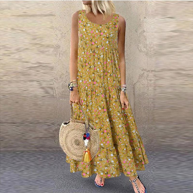 Floral Printed Dress Women Casual Loose Sleeveless Daily Linen Long Maxi Dress Plus Size Dames Jurken Dresses Women Sommerkleid, Blue
Floral Printed Dress Women Casual Loose Sleeveless Daily Linen Long Maxi Dress Plus Size Dames Jurken Dresses Women Sommerkleid, Blue