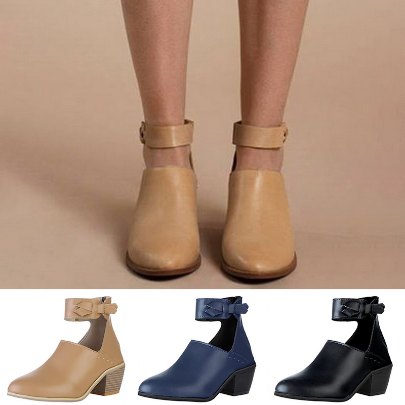 Women Cut Out Booties Buckle Strap Back Zipper PU Leather Stitch Ankle Fashion Boots Female Ladies Shoes, Black
Women Cut Out Booties Buckle Strap Back Zipper PU Leather Stitch Ankle Fashion Boots Female Ladies Shoes, Black
