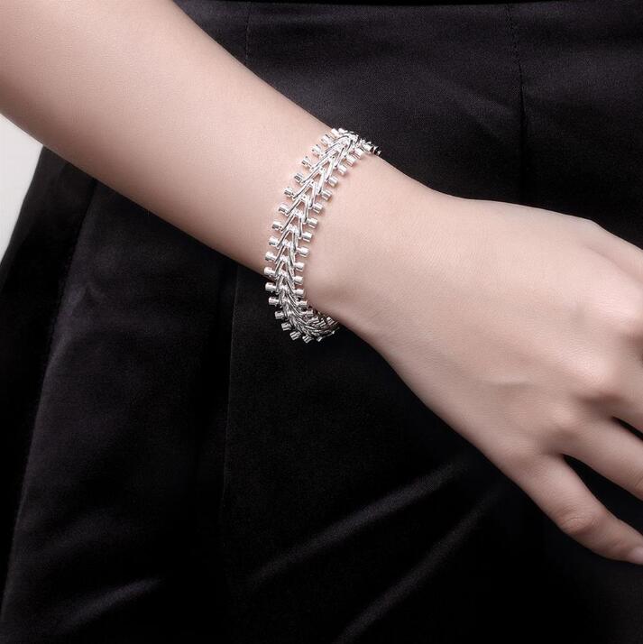so heavy Fishbone shape 925 sterling silver jewelry sets LS-21.fashion 925 silver plated neckace bracelet set.support Wholesale, retail