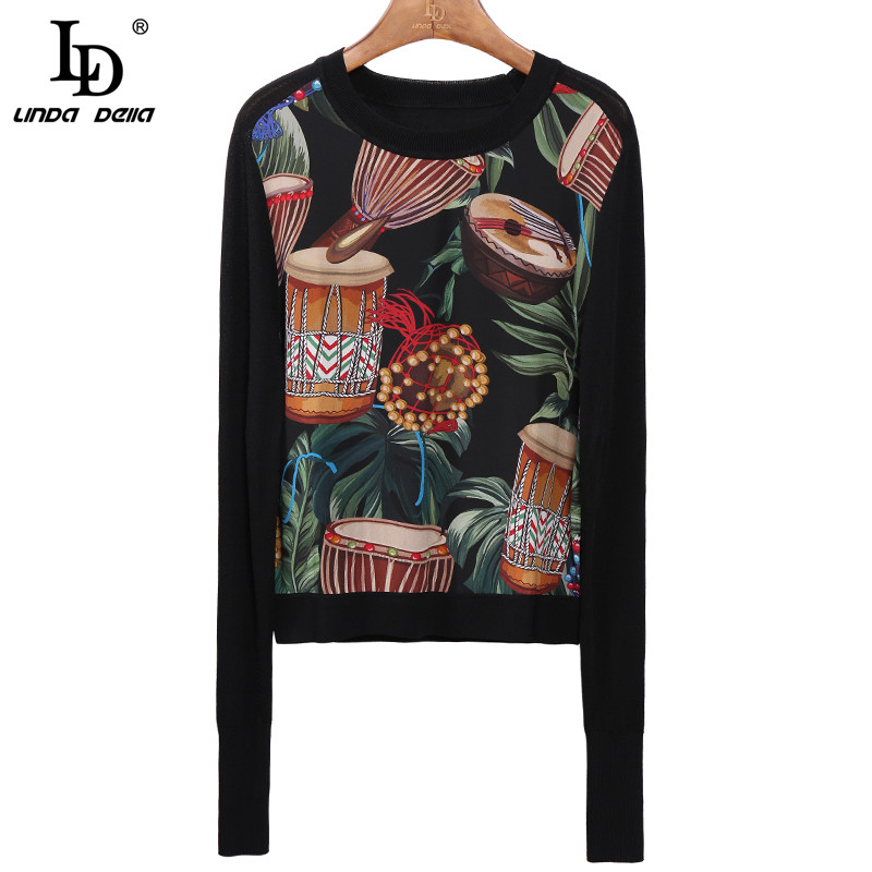 LD LINDA DELLA Fashion Designer Autumn Knitting Tops Women Elegant Retro Tribal Musical Instrument Print Sweaters Pullovers, Multi
LD LINDA DELLA Fashion Designer Autumn Knitting Tops Women Elegant Retro Tribal Musical Instrument Print Sweaters Pullovers, Multi