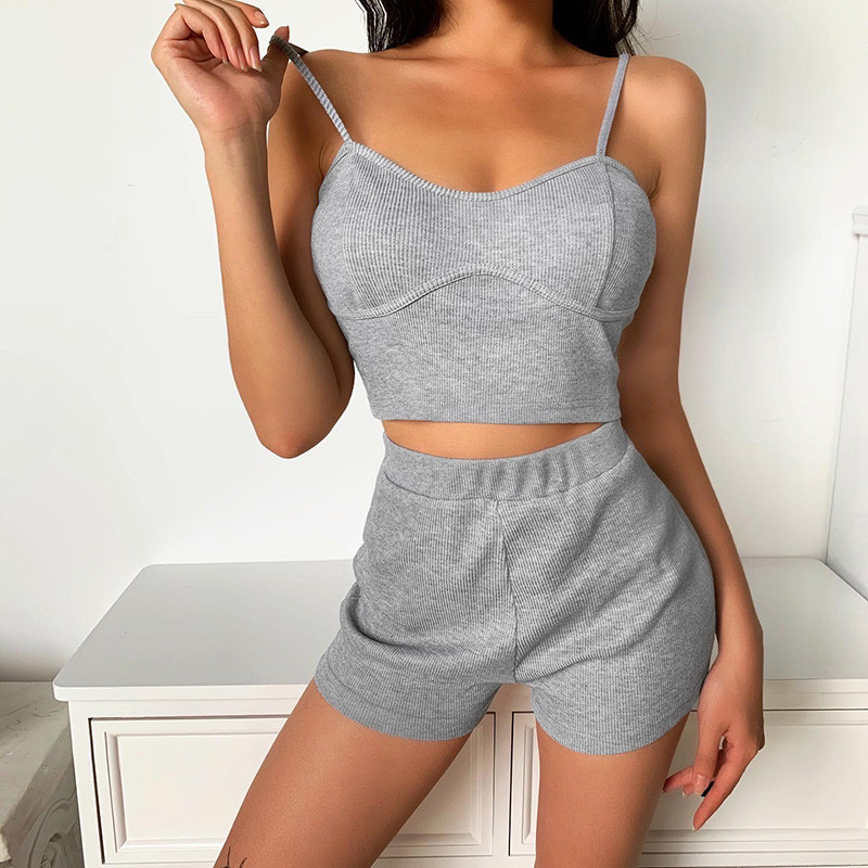 2piece set Women Sports Suit Sleeveless Bra Crop Tops High waist Shorts Pants Workout Clothes Tracksuit Summer V-neck Clubwear, Gray
2piece set Women Sports Suit Sleeveless Bra Crop Tops High waist Shorts Pants Workout Clothes Tracksuit Summer V-neck Clubwear, Gray