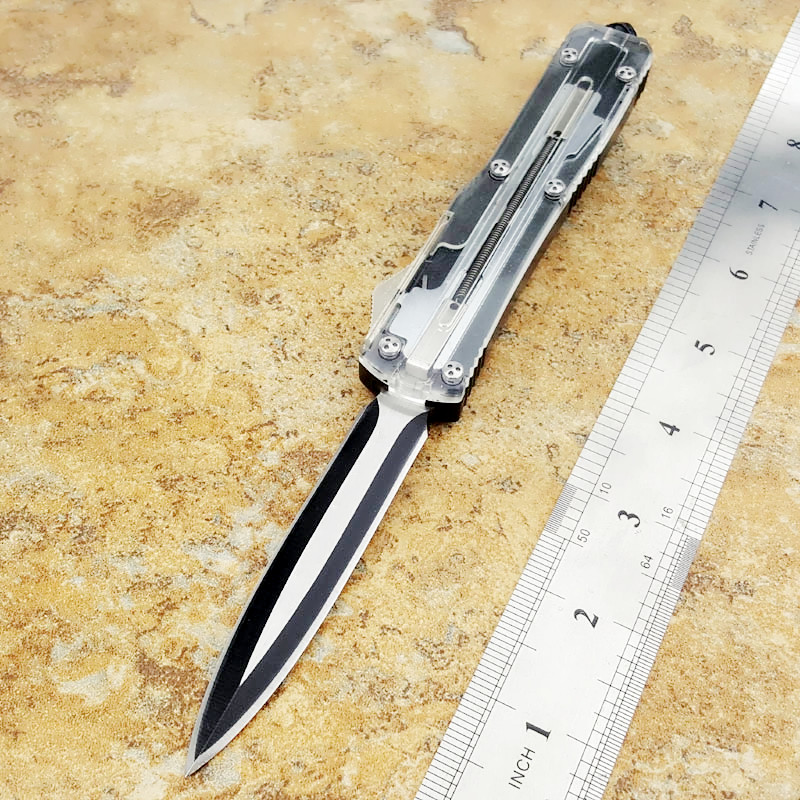ut121 121 Transparent tanto D/E blade double action tactical self defense folding edc knife auto pocket knife auto knives xmas gift Admi
ut121 121 Transparent tanto D/E blade double action tactical self defense folding edc knife auto pocket knife auto knives xmas gift Admi