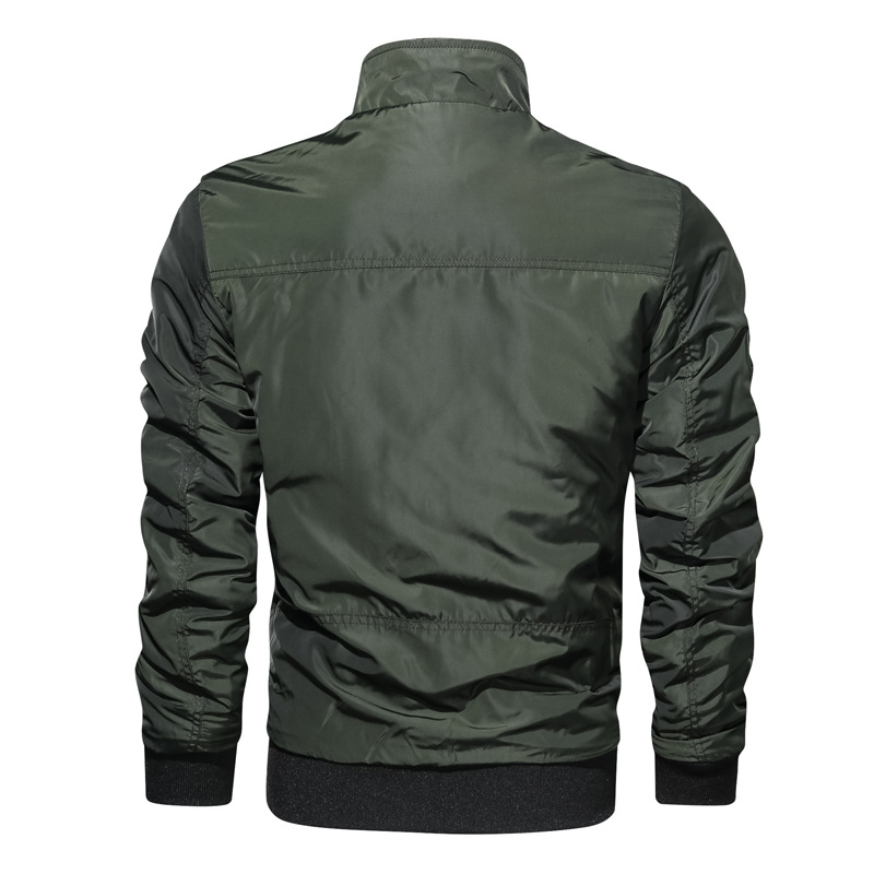Leather fall solid color collar casual men's jacket Slim youth flight suit men support mixed batch