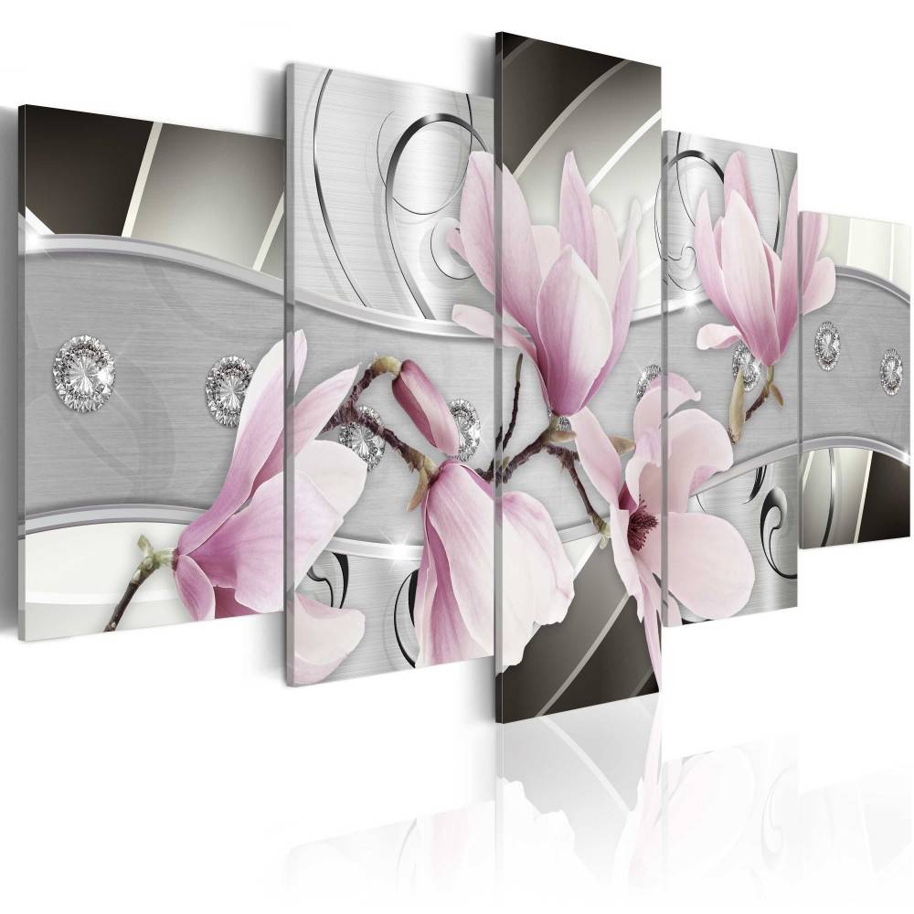2019 Unframed 5 Panel Framless Diamond Flower Canvas Prints Painting Picture Ginkgo Biloba Flowers Picture Art Home Wall Decor
