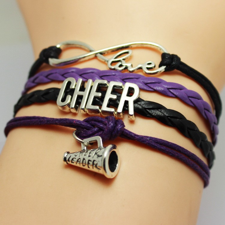Wholesale- Love Cheer Speaker Football Team Bracelet Customize Oakland Sport wristband friendship Bracelets