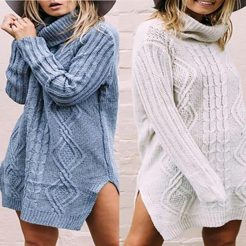 2020 New Style for Autumn and Winter Knitted Long Slit Hemline at Hem Linen Flower Color Turtleneck Sweater Female, Blue
2020 New Style for Autumn and Winter Knitted Long Slit Hemline at Hem Linen Flower Color Turtleneck Sweater Female, Blue