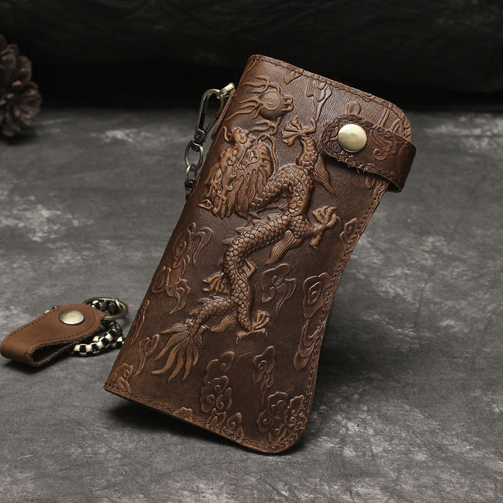 Vintage Dragon / Tiger Pattern Fold Over Long Cowhide Wallet Clutches Genuine Cow Leather Purse Wristlets Card Holder Coin Pouches, 10 colors for choice
Vintage Dragon / Tiger Pattern Fold Over Long Cowhide Wallet Clutches Genuine Cow Leather Purse Wristlets Card Holder Coin Pouches, 10 colors for choice