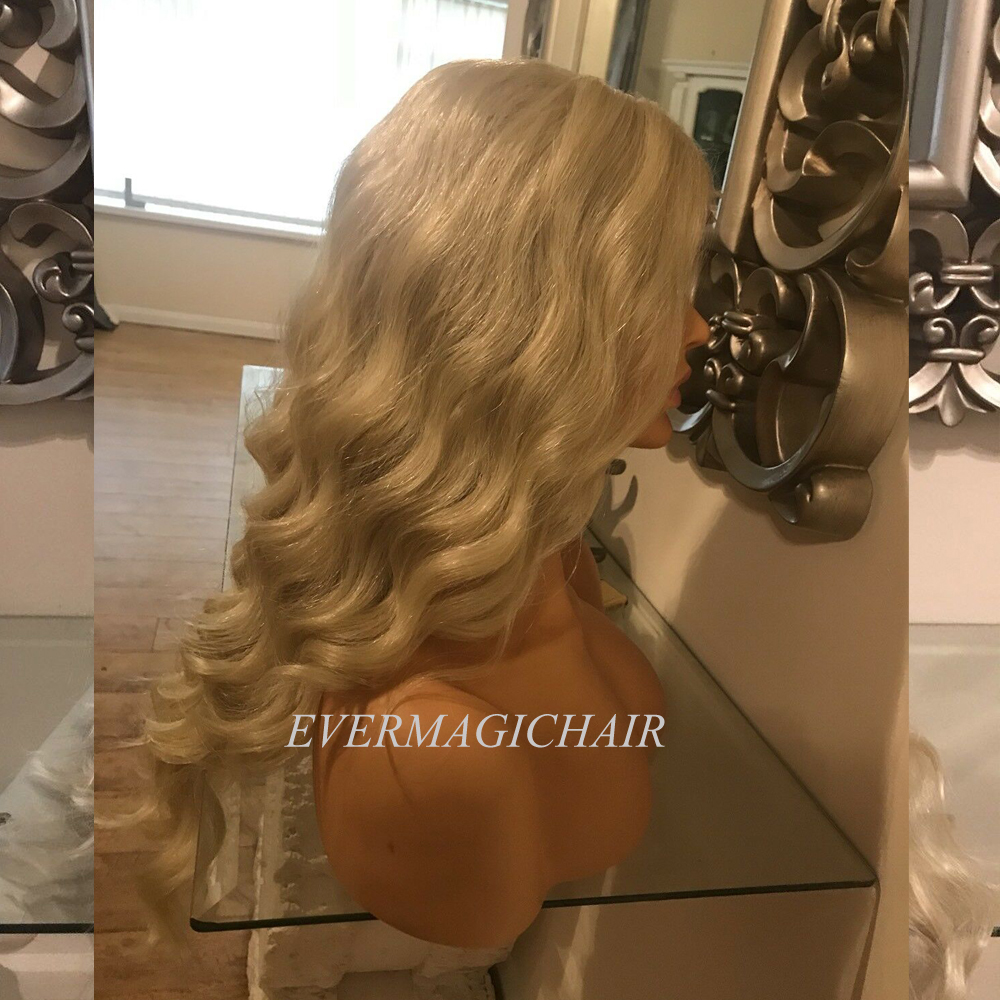Blonde Full Lace Human Hair Wigs Body Wave Brazilian Virgin Human Hair 150 Density Lace Front wig With Baby Hair Glueless