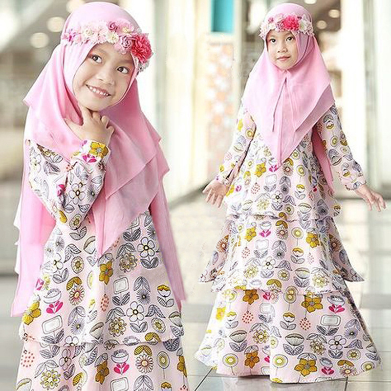 Muslim Kids Abaya Turkey Ramadan Children Kaftan Robe Dubai Hijab Girl Dress Abayas Elbise Caftan Marocain Girl Islamic Clothing