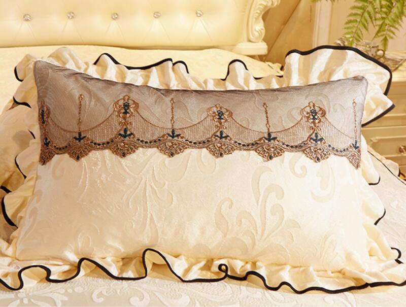 Gray Lace Bedspread Bed Skirt Pillowcase 3pcsset Velvet Thick Girls Bedclothes Bed Sheet Wedding Princess Bedding Home Decoration7305418