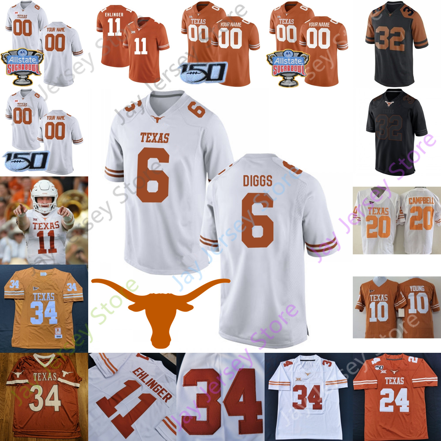 Texas Longhorns Football Jersey NCAA College Jake Smith Colt McCoy Earl Campbell Connor Williams Earl Thomas Brian Orakpo Goodwin Huff, Orange vintage
Texas Longhorns Football Jersey NCAA College Jake Smith Colt McCoy Earl Campbell Connor Williams Earl Thomas Brian Orakpo Goodwin Huff, Orange vintage