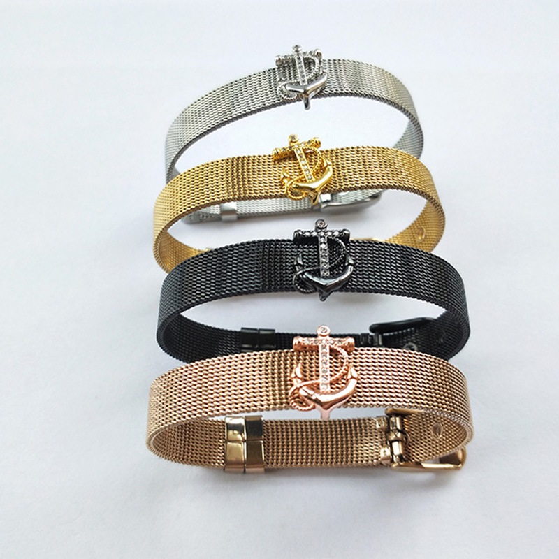 Stainless Steel Watch Belt bangle Clear CZ Micro Pave Ship anchor shape Connector Bracelet for XMAS Gifts BG227
Stainless Steel Watch Belt bangle Clear CZ Micro Pave Ship anchor shape Connector Bracelet for XMAS Gifts BG227