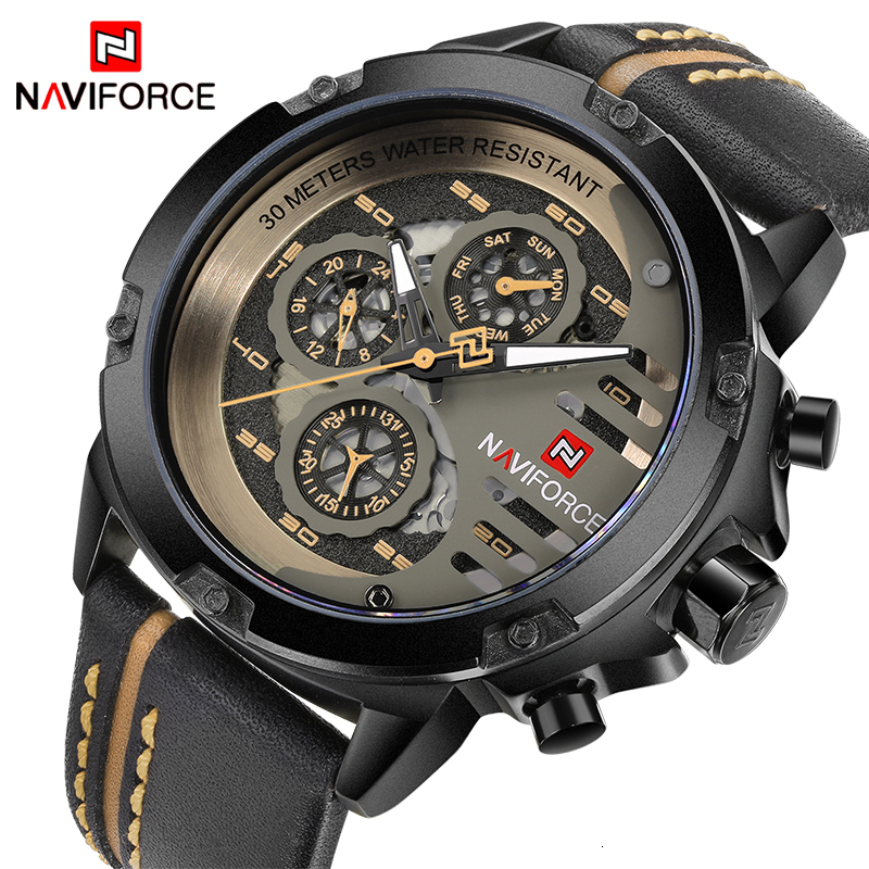 NAVIFORCE Mens Watches Top Brand Luxury Waterproof 24 hour Date Quartz Watch Man Leather Sport Wrist Watch Men Relogio Masculino LY191213, Bybn
NAVIFORCE Mens Watches Top Brand Luxury Waterproof 24 hour Date Quartz Watch Man Leather Sport Wrist Watch Men Relogio Masculino LY191213, Bybn