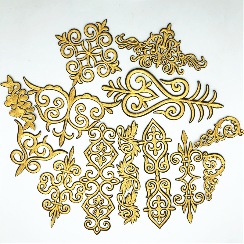 50Pcs hot sale gold Floral Costume Trims Iron On/sew on Embroidery Patch Lace Applique DIY, Black
50Pcs hot sale gold Floral Costume Trims Iron On/sew on Embroidery Patch Lace Applique DIY, Black