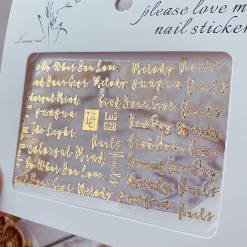 G01-G30-New Nail Sticker Decal Japanese Style Letter Sticker Gold With border Ultra-thin Lasting manicure nail adhesive Decals, G28
G01-G30-New Nail Sticker Decal Japanese Style Letter Sticker Gold With border Ultra-thin Lasting manicure nail adhesive Decals, G28