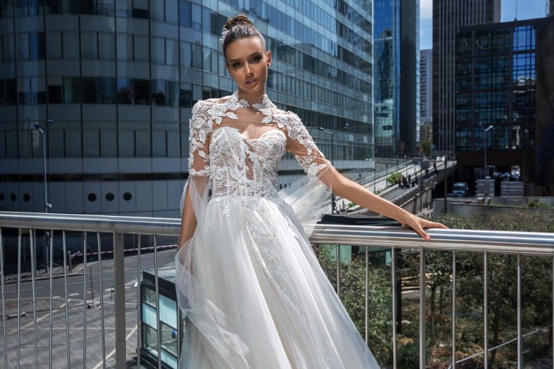 sweep train vintage wedding dresses with long wrap lace appliques tulle bridal gowns custom made plus size wedding dress