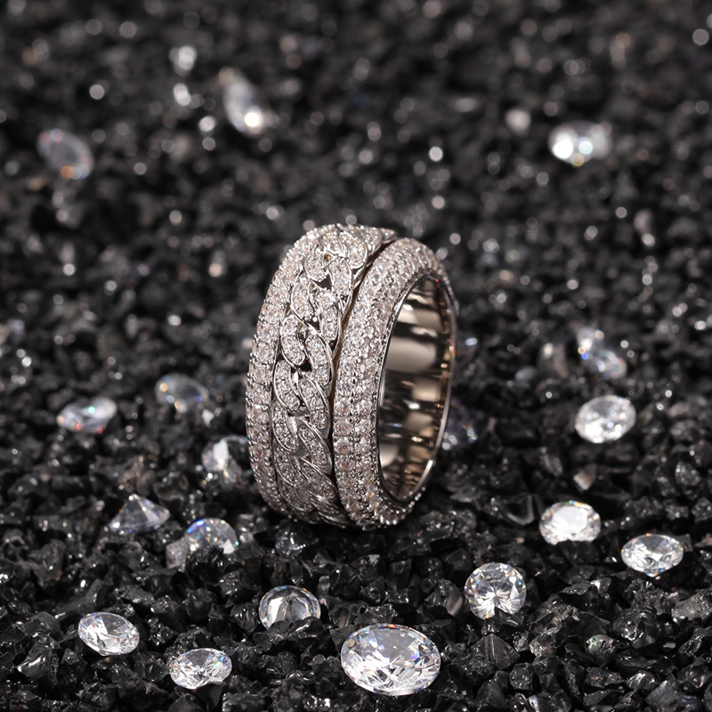 Rotatable Cuban Ring Fashion Hip Hop Jewelry Mens Gold Silver Rings High Quality Diamond Iced Out Rings
Rotatable Cuban Ring Fashion Hip Hop Jewelry Mens Gold Silver Rings High Quality Diamond Iced Out Rings