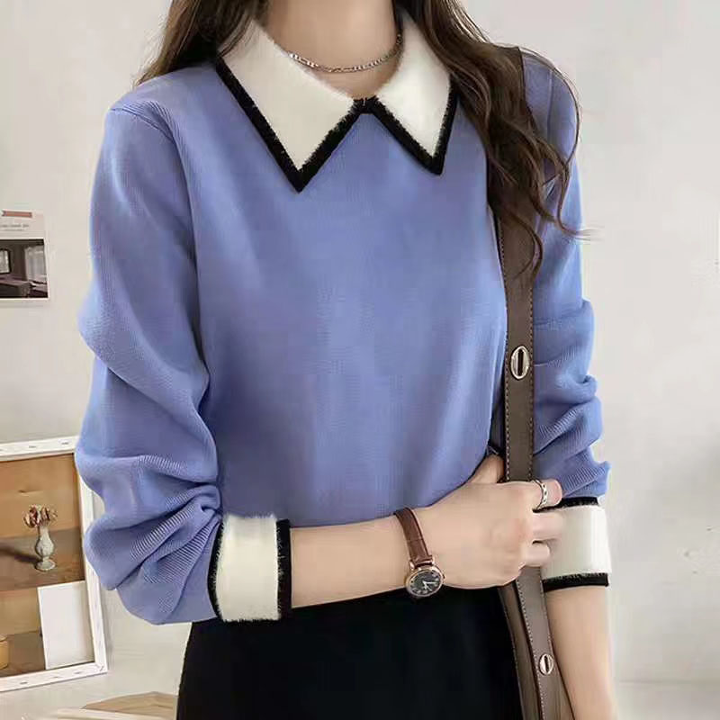 2019 Autumn Knitted Pull Sweater Female Casual Long Sleeve Teenage Knit Pullovers Tops Fall Warm Turn down Neck Blue Sweaters, Black
2019 Autumn Knitted Pull Sweater Female Casual Long Sleeve Teenage Knit Pullovers Tops Fall Warm Turn down Neck Blue Sweaters, Black
