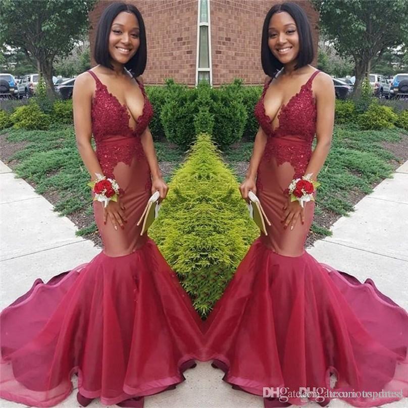 African 2019 Mermaid Prom Dresses Sexy Deep V Neck Lace Appliques Formal Party Dress With Nude Lining Black Girls Evening Gowns Vestidos, Light sky blue
African 2019 Mermaid Prom Dresses Sexy Deep V Neck Lace Appliques Formal Party Dress With Nude Lining Black Girls Evening Gowns Vestidos, Light sky blue