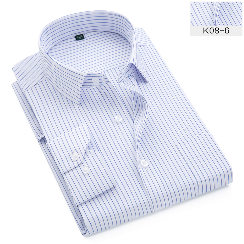 Striped Shirt Men Formal Business Dress Shirts Trends 2020 Long Sleeve Slim Fit Shirts for Men Plus Size 6XL 7XL 8XL Designer