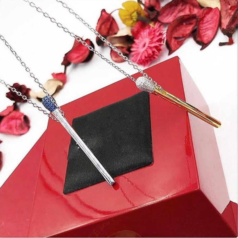Fashion-Pendant Necklace Black & Colorful Zircon Setting Matches 925 Sterling Silver Chain Necklace Fashion Women Jewelry