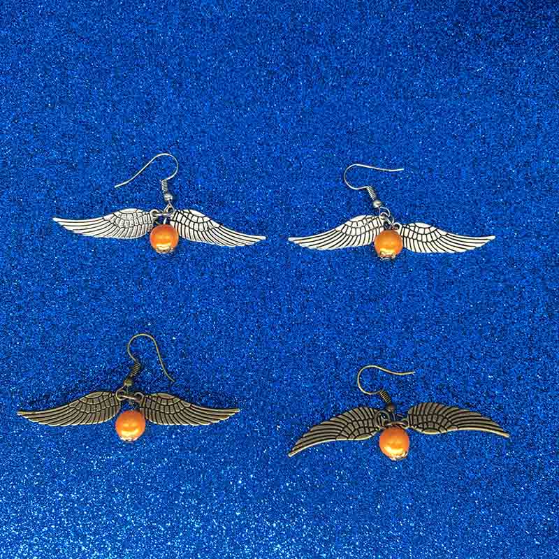 2 Colors Golden Snitch Earrings Drop Earrings Antique Bronze&Silver Wings Dangle Earrings for Women Statement Jewelry Movie Jewelry Gift
2 Colors Golden Snitch Earrings Drop Earrings Antique Bronze&Silver Wings Dangle Earrings for Women Statement Jewelry Movie Jewelry Gift