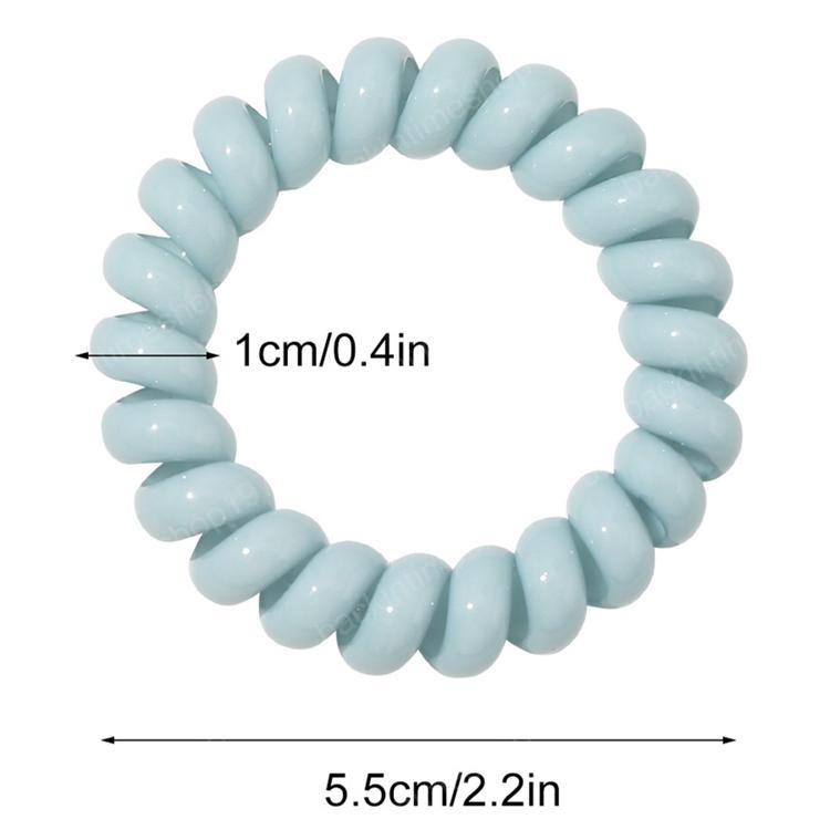 7 colors Telephone Wire Cord Gum hair tie Girls Elastic hair band Ring Rope Cute ball pendant hair rope accessiones