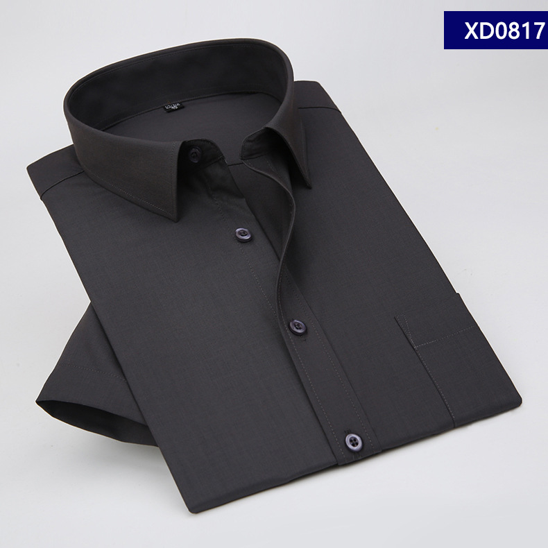 Pure Color Plus Size 5XL 6XL 7XL 8XL Business Casual Easy-care Dress Short Sleeve Shirt Men Soft Comfortable 110kg 120kg 130kg1