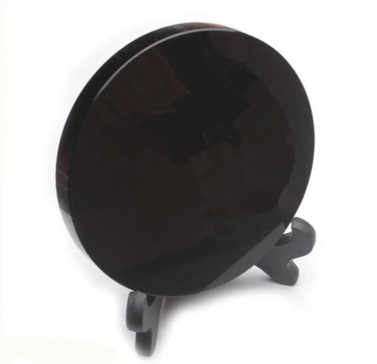 High quality 100% natural black obsidian rock stone circle disk round plate fengshui scrying mirror for home & office decoration
High quality 100% natural black obsidian rock stone circle disk round plate fengshui scrying mirror for home & office decoration