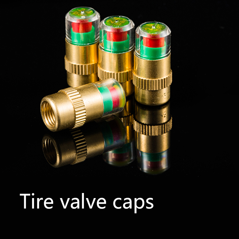4pcs/set Anti-theft Car Tire Pressure Monitor Auto 2.4 Bar Monitoring Tools Tire Valve Caps Sensor Kit Accurate Detecting Indicator