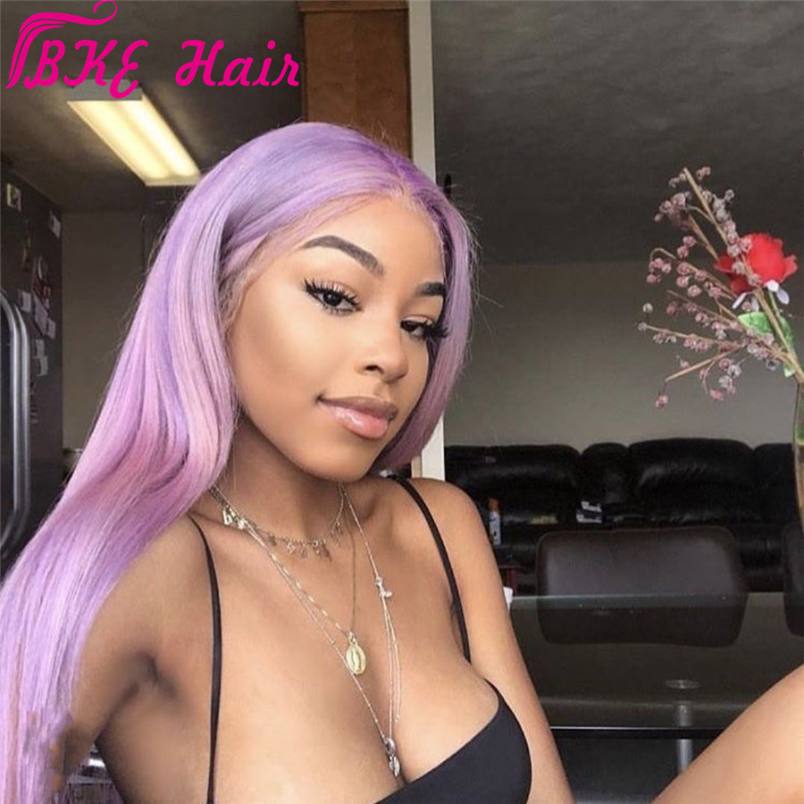 Long Straight Middle Part Wig For Women purple Black White Pink Orange Gray Hair Heat Resistant Synthetic lace front Wigs