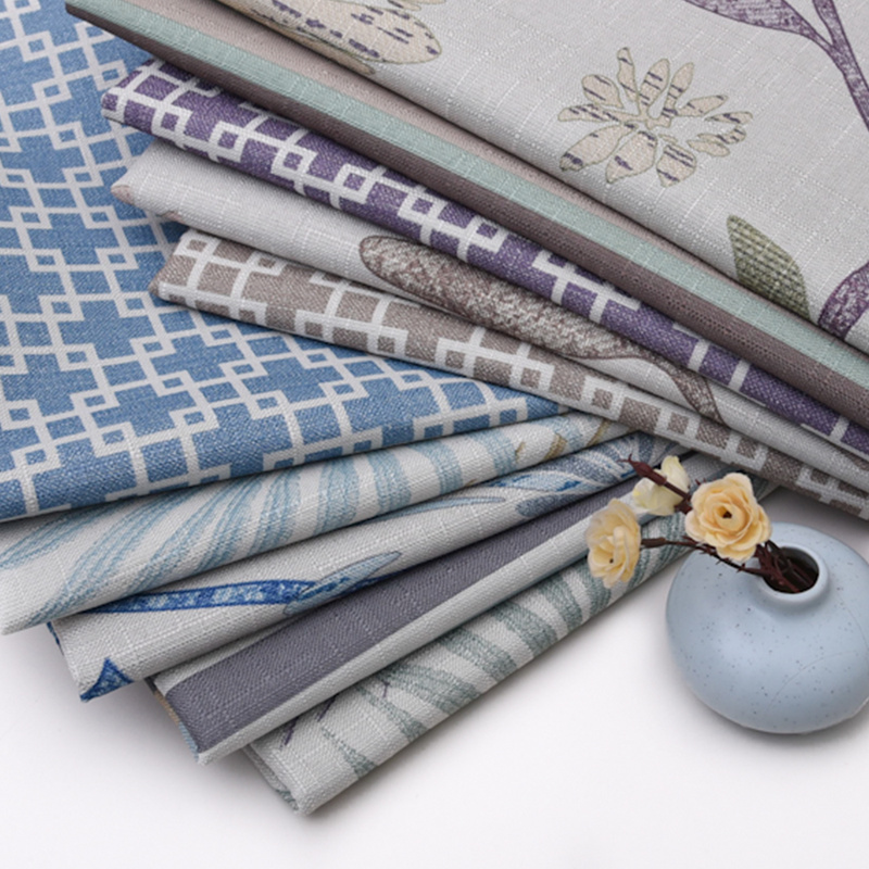 Wide 57" Thick Cotton Linen Upholstery Sofa Fabric Plaid Cushion Pillow Diy Printer Canvas Material