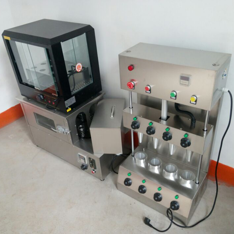 Quality assurance new commercial large vertical pizza cone machine hot multi-function rotary pizza oven machine and Display case