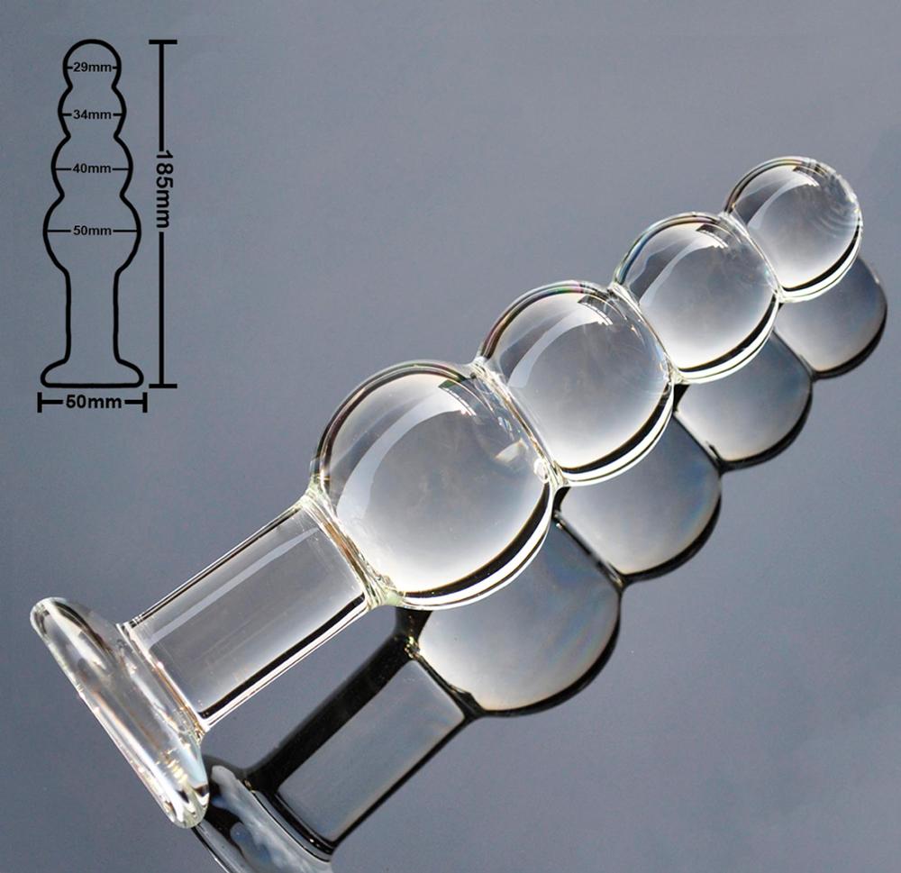 Large Pyrex Glass Anal Beads big balls crystal dildo penis buplug artificial dick masturbate adult sex toy