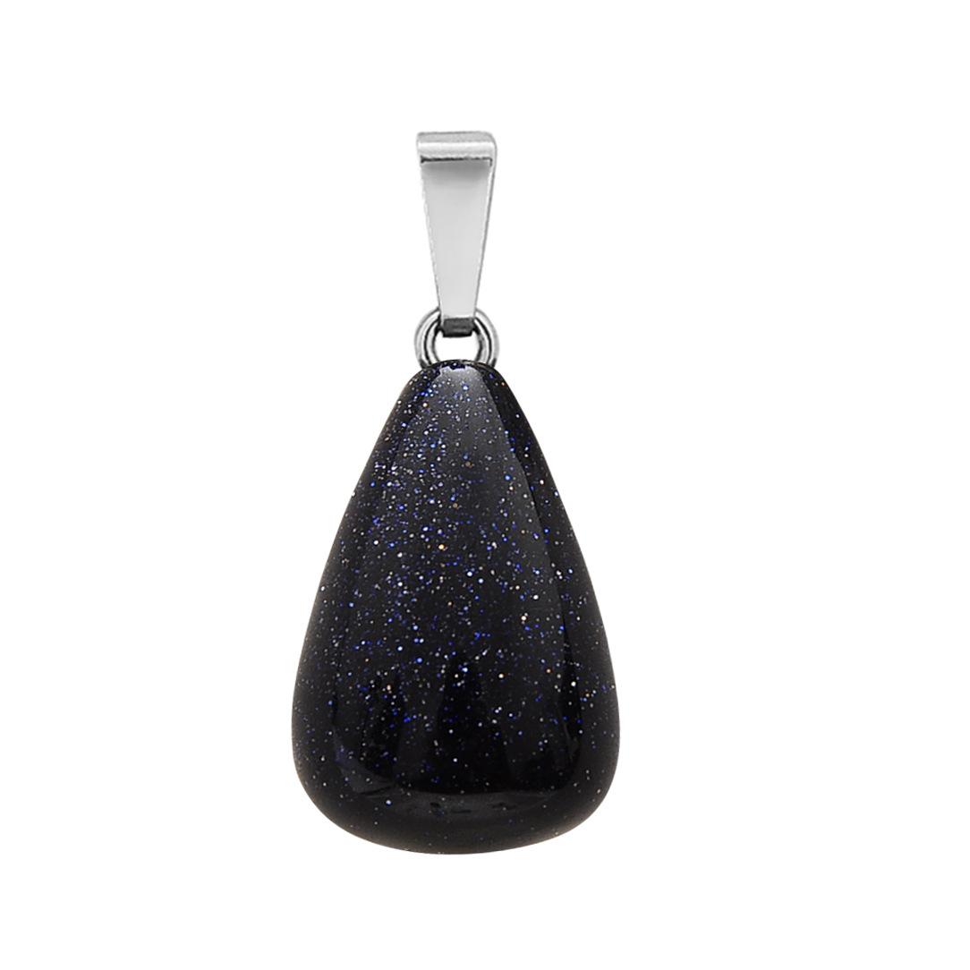 qimoshi Water Drop Natural Stone Crystal Pendant Men and Women Energy Cure Christmas Gift Necklace12pcs
