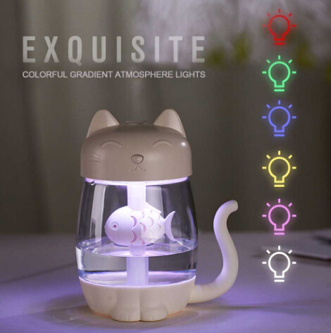 3 in 1 350ML USB Cat Air Humidifier Ultrasonic Cool-Mist Adorable Mini Humidifier With LED Light Mini USB Fan for Home office
3 in 1 350ML USB Cat Air Humidifier Ultrasonic Cool-Mist Adorable Mini Humidifier With LED Light Mini USB Fan for Home office