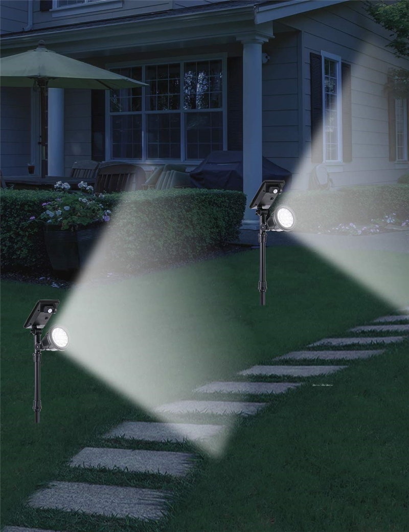 Solar Lawn Lamp Latest 18 LED Spotlights Motion Sensor Security Light Auto On/Off Wall Lighting for Garden Yard Pathway Driveway Pool