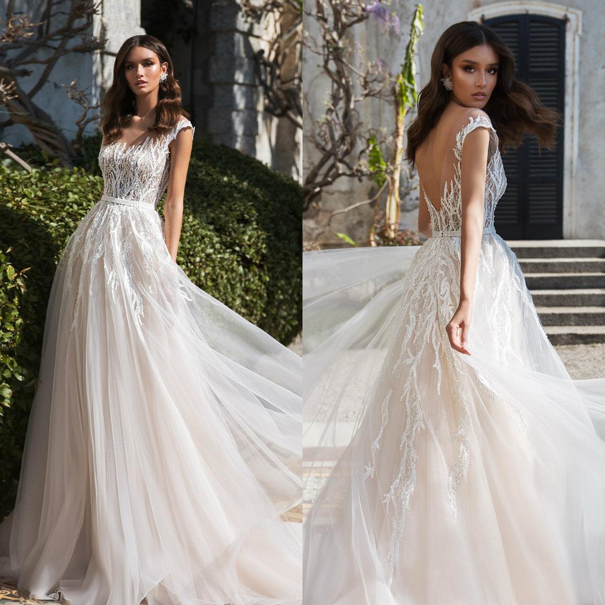2020 A Line Wedding Dresses V Neck Capped Sleeve Lace Appliques Sequins Bridal Gowns Custom Made Backless Sweep Train Wedding Dress, Gold
2020 A Line Wedding Dresses V Neck Capped Sleeve Lace Appliques Sequins Bridal Gowns Custom Made Backless Sweep Train Wedding Dress, Gold