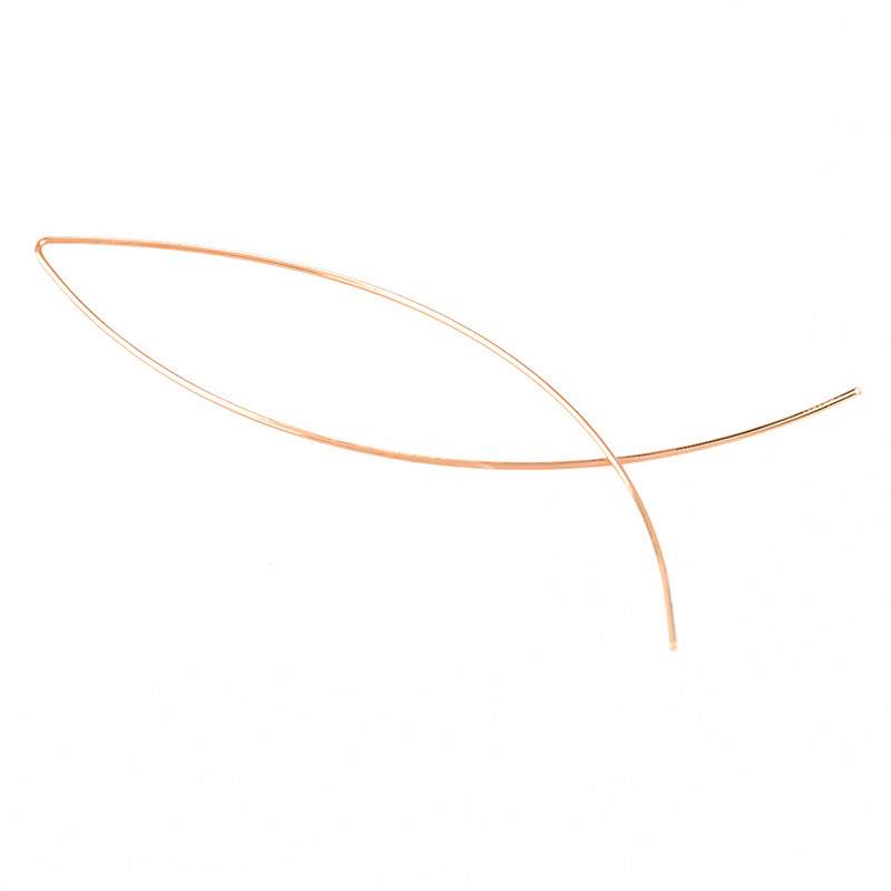 Fish earrings modern metal curved rod threading earrings - Simple lightweight curved vertical pull-open fish hoop hanging copper fish-shaped