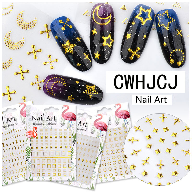 1Sheet 3D Nail Stickers Golden Metallic Adhesive Sticker DIY Manicure Nail Art Decorations For Nails Tips Beauty, Dp326
1Sheet 3D Nail Stickers Golden Metallic Adhesive Sticker DIY Manicure Nail Art Decorations For Nails Tips Beauty, Dp326