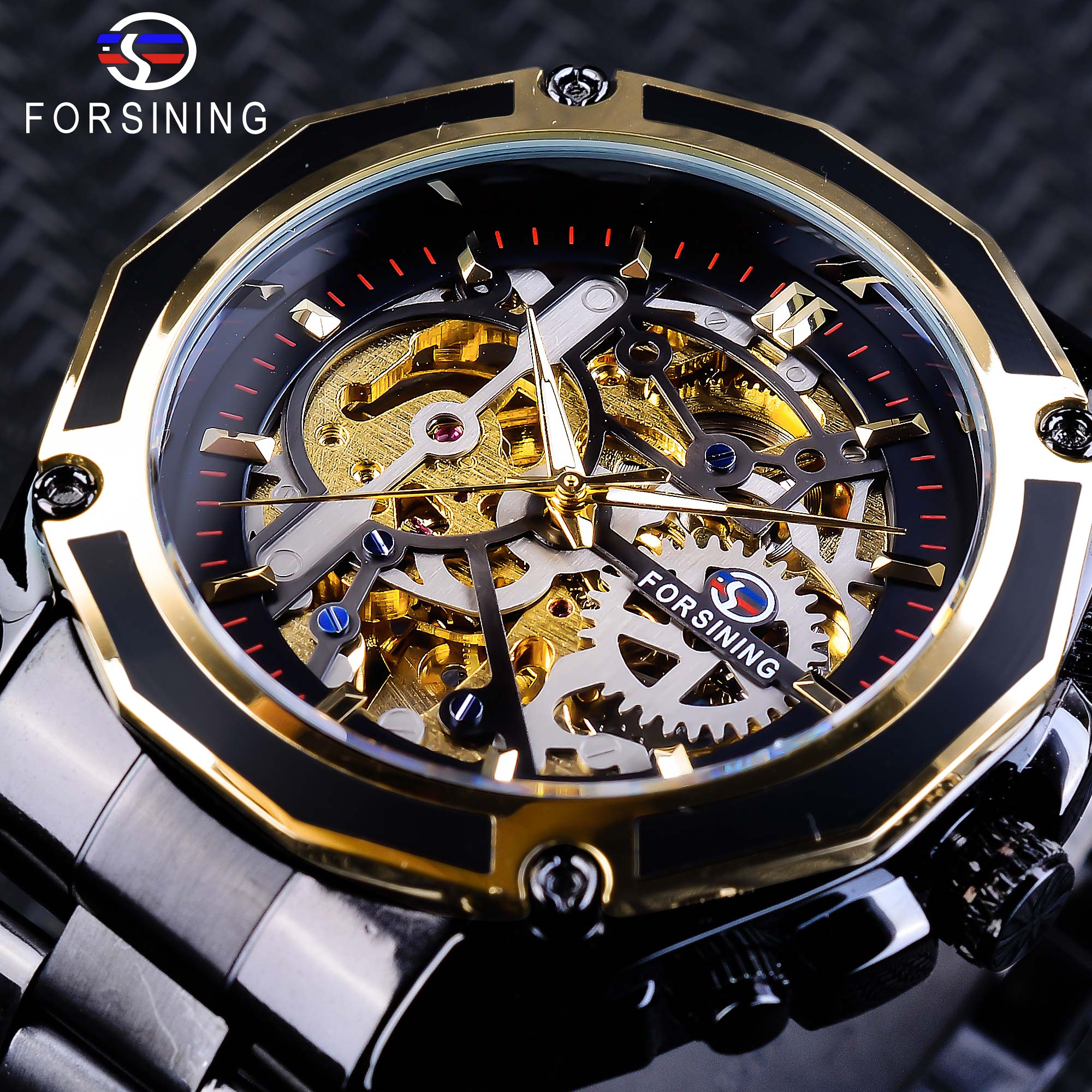 Forsining Steampunk Style Men's Skeleton Watches Black Automatic Men's Watch Top Brand Luxury Luminous Hands Horloges Mannen
Forsining Steampunk Style Men's Skeleton Watches Black Automatic Men's Watch Top Brand Luxury Luminous Hands Horloges Mannen