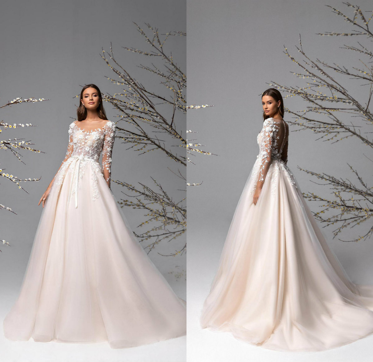 2021 Elegant Wedding Dresses Long Sleeves Button Back Bridal Gowns Custom Made Lace Appliques Sweep Train A-Line Wedding Dress, Ivory
2021 Elegant Wedding Dresses Long Sleeves Button Back Bridal Gowns Custom Made Lace Appliques Sweep Train A-Line Wedding Dress, Ivory