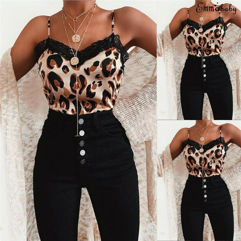 Leopard Print 2019 Hot Tank Top Women Lace Vest Sleeveless Tops Summer Loose Femme Camisole Casual V-Neck Shirt Female M L XL, As the picture
Leopard Print 2019 Hot Tank Top Women Lace Vest Sleeveless Tops Summer Loose Femme Camisole Casual V-Neck Shirt Female M L XL, As the picture